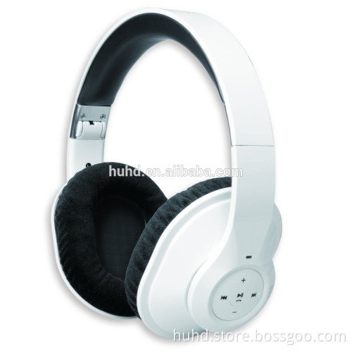 Travelling wireless bluetooth stereo sound headset foldable headphone with mic metal headband